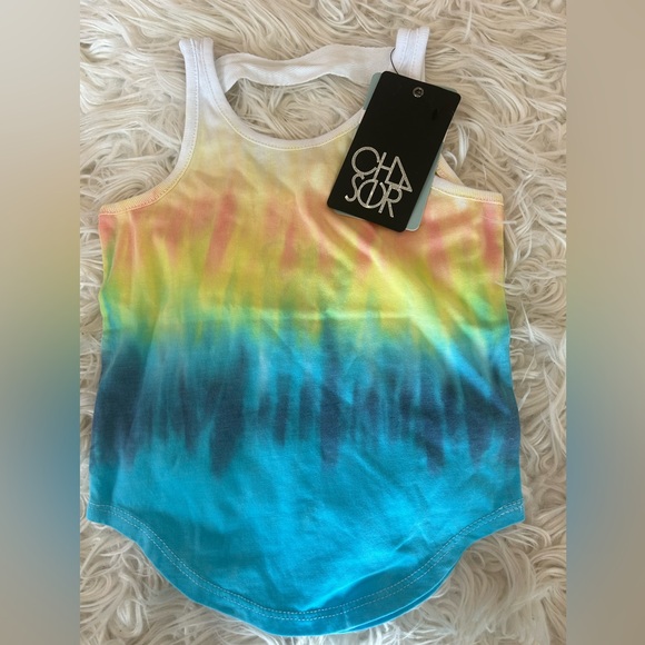 NWT, Chaser, Girls, tie-dye shirttail tank, back cut-out - Picture 4 of 9